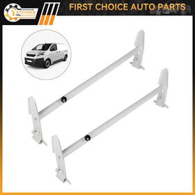 1st109897choice 1stchoice-autoparts 2 Bars Silver Adjustable Van Roof Ladder Rack For Chevy Dodge Ford Gmc Express