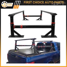 1st170685choice 1stchoice-autoparts All Pickup Universal Rear Bed Heavy Duty High Cross Bar Rack Set Ladder Blk
