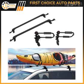 1st838172choice 1stchoice-autoparts 2x Canoe Kayak Rack Adjustable Universal Cross Bar Black For Car Suv Pickup