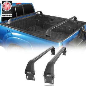 Tkm.10009 2pcs Black Removable Crossbars Bed Rack For Toyota Tacoma 05-22 2nd And 3rd Gen