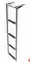 4-step Tel-ladder-handle-4steps Unbranded Telescoping Under Platform Slide Mount Stainless Boat Boarding Ladder