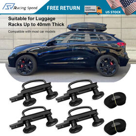 Racing194 4pcs Universal Roof Box Car Van Mounting Fitting U-bolts Rack Bracket Kit