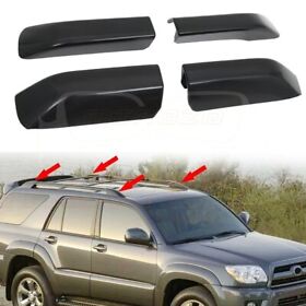 10105132 4x Black Roof Rack Bar Rail End Cover Shell Cap For Toyota 4runner 2010-2021