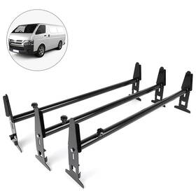 H10989811ld 8j Van Roof Ladder Rack Cargo Carrier 700lb 3 Bars For Chevy Dodge Ford Gmc