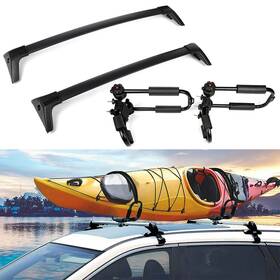 H83816911ld 8j For Toyota Rav4 2019-2020 Roof Rack Cross Bars Black Heavy Duty Kayak