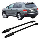 A0017 Pair Black Al Roof Rack Top Side Rails Carries For