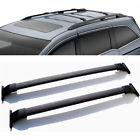 A0036 Pair Black Al Roof Rack Cross Bars Top Rail Carries