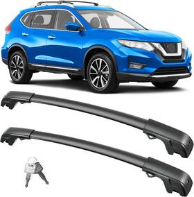 Ez0204 Acsessories Roof Rack Cross Bars For Nissan Rogue 2014-2020 Raised Rails 300lbs Black