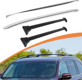 Ap 703159541362 For 2016-2022 Honda Pilot 4pcs Roof Rack Side Rail Cross Bar Black Silver Set