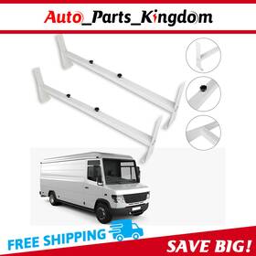 10769701 Apk 2 Bar Ladder Van Roof Rack 55.2 Inch -78.8 Steel Waterproof White Capacity 440lbs