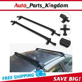 48.43-54.13in Apk 10769705 Top Roof Rail Cross Bars Adjustable Luggage Carrier Aluminum Black
