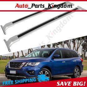 10829977 Apk 2x Roof Rack Cross Bar For 13-18 Nissan Pathfinder Carrier Cargo Aluminum Silver