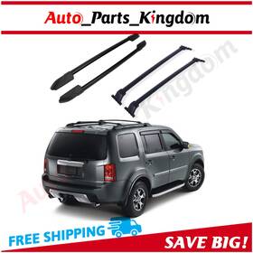 Apk 10831847 2 Roof Cross Bar Side Rail For 09-15 Honda Pilot 3.5l Luggage Cargo Rack