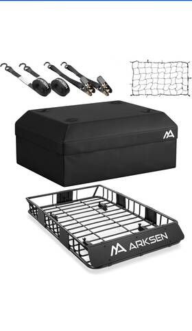 005-th-rrn54c Arksen 54x34 X 6 Inch Universal Roof Rack With Extension Suv Truck Rv Pickup