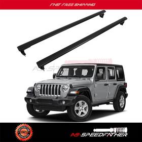 Ass1176550e0e As Speedfather Cross Bar Roof Rack Luggage Cargo Carrier Set Black For 2011-2021 Jeep Wrangler