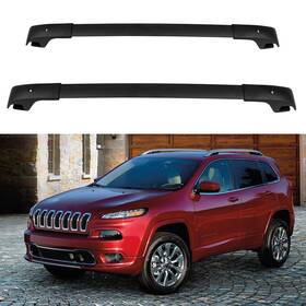 Aup106587oma Asucarparts Cross Bar Black For 2014-2022 Jeep Cherokee Roof Rack Set Luggage Cargo Carrier