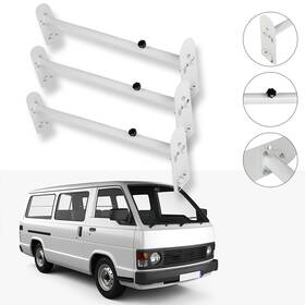 Aup109894oma Asucarparts 3 Bars Fullsize Van Roof Ladder Rack Bar Steel For 1996-on Chevy Express Black