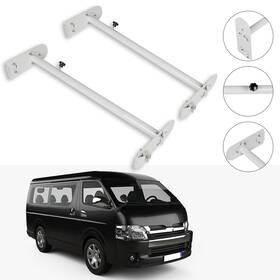 Aup109896oma Asucarparts Black 2 Bars Fullsize Van Roof Ladder Rack Bar Steel For 1996-on Chevy Express