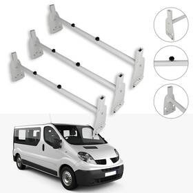 Aup109905oma Asucarparts Roof Ladder Rack 3 Bar Van Cargo Carrier Universal For Ford Chevy Gmc Express