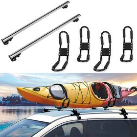 Aup838141oma Asucarparts Silver 4 X Canoe Kayak Rack J Bar 2 Roof For 2014-2018 Jeep Cherokee
