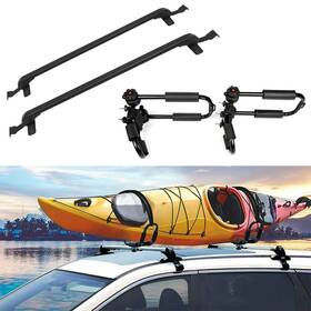 Aup838172oma Asucarparts 2x Canoe Kayak Rack Adjustable Universal Cross Bar For Car Suv Pickup Black
