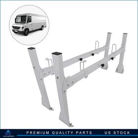 Aup109900aup101up Aup Ladder Roof Racks Steel White Rack Fits Chevy Express Fullsize Van 2 Bar 1996-on