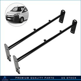 Aup109907aup101up Aup For Ford E Series Express Savana Van 2 Bar Ladder Roof Rack Rails Black Durable