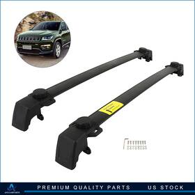 Aup161679aup201up Aup 2x Fits For Jeep Compass 2011-2016 Black Rubber Roof Top Rack Cross Bar Carrier