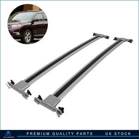 Aup161692aup101up Aup For Toyota Highlander 2008-2013 Silver Rubber Roof Top Rack Cross Bar Car Set 2x
