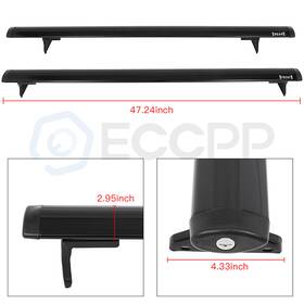 Aup174752up Aup Cross Bars For 2011-2017 Jeep Compass Roof Rack Set Cargo Luggage Black Aluminum