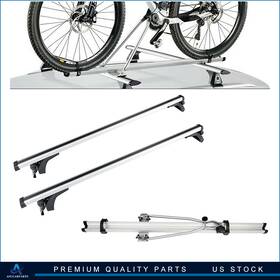 Aup833292101up Aup 2x For Silver 50 Inch Universal Roof Rack Cross Bars Carrier Black And 1x Bike