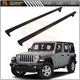 Aut Aut1176550us Cross Bar For 2011-2021 Jeep Wrangler Roof Rack Set Cargo Luggage Carrier Black