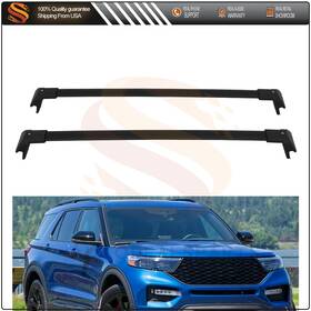 Aut1706920us Aut Roof Rack Set Cross Bar For 2020-2022 Ford Explorer Luggage Cargo Carrier Black