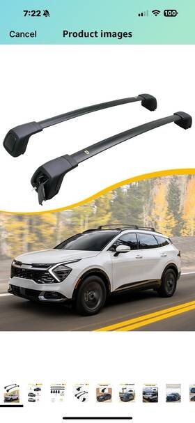 Bh700000sh0hhg00ys Auto Locking Roof Rack Cross Bars Fit For Kia Sportage 2016-2024 Black Usa Seller