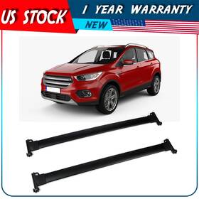 Adp106611audplus201s Autodayplu Top Roof Rack Cross Bar Luggage Cargo For 2008-2012 Ford Escape Black Aluminum