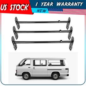 Adp109895adplus501s Autodayplu New Van Roof Top Ladder Rack 3 Bar Heavy Duty Steel For Chevy Gmc 750lb Black