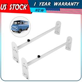 Adp109896adplus101s Autodayplu Van 2 Bar Ladder Roof Rack Heavy Duty Steel Adjustable Pickup Truck White
