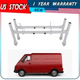 Adp109900adplus101s Autodayplu Roof Rack Steel White Fast Ship Crossbar For Chevy Express Van 2 Bar Ladder