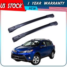 Adp104596020101s Autodayplus Fits For 13-18 Toyota Rav4 Black Top Roof Rack Cross Bar Aluminum New 2pcs