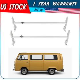 Adp10942dp897s Autodayplus For Chevy Dodge Ford Gmc Express 500lbs White Cargo Van Ladder Roof Rack 2 Bar
