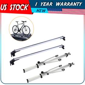 Adp83340cp287s Autodayplus Top Roof Rack Cross Bar For Universal Car 2 Bicycle Carrier Set