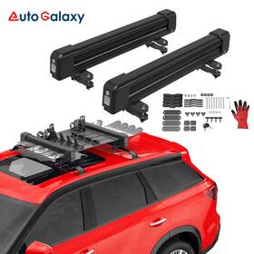 M28801-b4 Autogalaxy Pair Universal Roof Mounted Ski / Snowboard Carrier Rack With Lock Rubber Padding