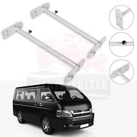 10169213 Autosuperstar White Bar Van Ladder Roof Rack Heavy Duty 700lb Steel Top Carrier Ship