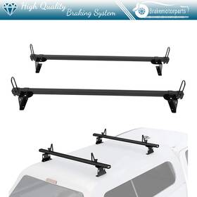 App170714aut Brakemotorparts 2x Universal 60 Inch All Black Cross Bar For Van Roof Rack Set Luggage Cargo Carrier