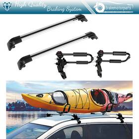 Br8381680ke Brakemotorparts Silver Cross Bar Adjustable Kayak Canoe Rack For 2018-2019 Vw Volkswagen Tiguan