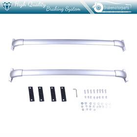 Bra104585oke Brakemotorparts For Nissan Pathfinder 13-21 Roof Rack Top Cross Bar Rail Kit - Silver Aluminum