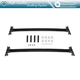 Bra106582oke Brakemotorparts 2x Top Roof Rack Cross Bar Luggage For 08-13 Toyota Highlander Black Aluminum
