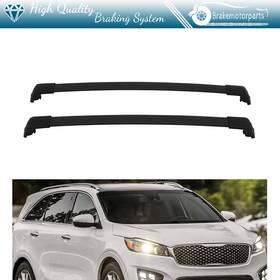 Bra170686oke Brakemotorparts Matte Cross Bar Set Black For 2016-2019 Kia Sorento Roof Rack Luggage Carrier
