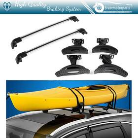 Bra838130oke Brakemotorparts 4 X Soft Kayak Rack 2 Cross Bar Silver Travel Kit For 2015-2017 Kia Sorento