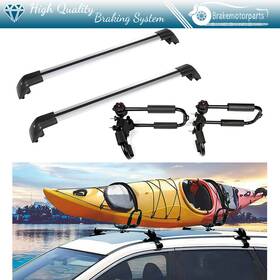 Bra838164oke Brakemotorparts Silver Adjustable Canoe Kayak Rack Cross Bar For 2013-2018 Mitsubishi Outlander